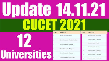 CUCET Update 14th November 2021 | Merit List | Admissions