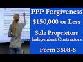 PPP Loan Forgiveness, PPP loan form 3508s. Self Employed, Sole Proprietors, Independent contractors