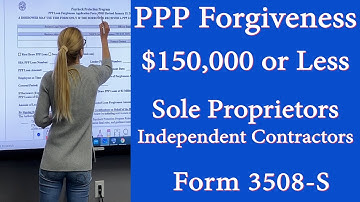 PPP Loan Forgiveness, PPP loan form 3508s. Self Employed, Sole Proprietors, Independent contractors