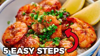 Japanese Shrimp Rice Bowl with Garlic Butter