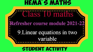 10th maths refresher course module answer 2021 22 |chapter 9