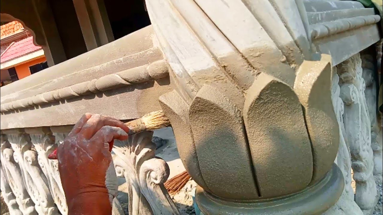 মন্দিরের সুন্দর সিমেন্টের পিলার তৈরি | Temple Pillar Making & Finishing Work