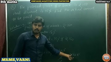 MRMS VARNI: Class 8, Maths, Ch-5, Comparing quantities using proportion, Ex-5.2, Q.No:- 5