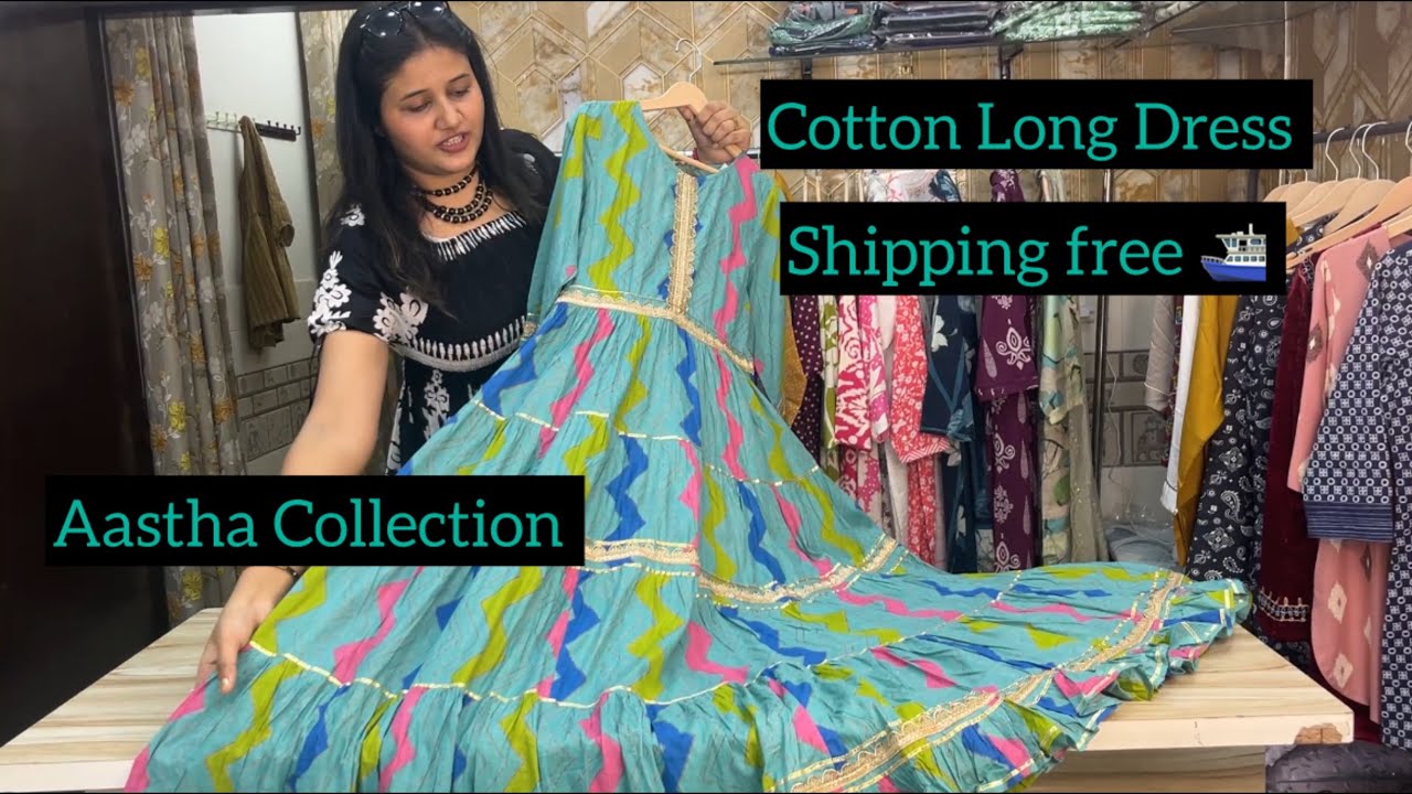 Summer cotton long dress for sale || budget friendly shipping free || buy single piece