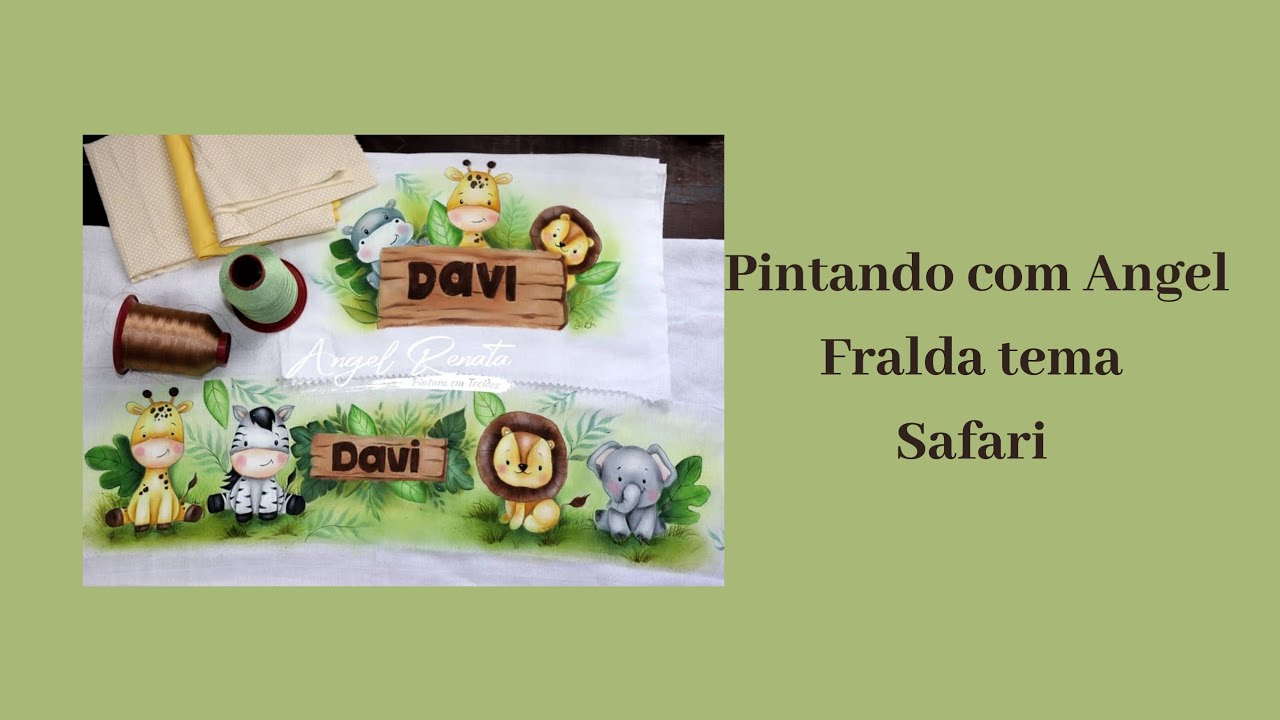 Pintura em fralda tema Safari