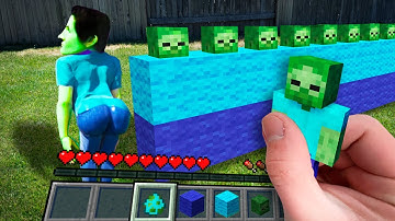Minecraft in Real Life POV - HOW TO SPAWN ZOMBIE in Realistic Texture Pack