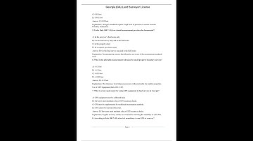 Georgia GA Land Surveyor License Practice Exam