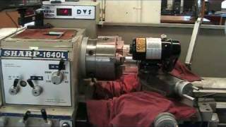 Grinding lathe chuck jaws using a DuMore Grinder.