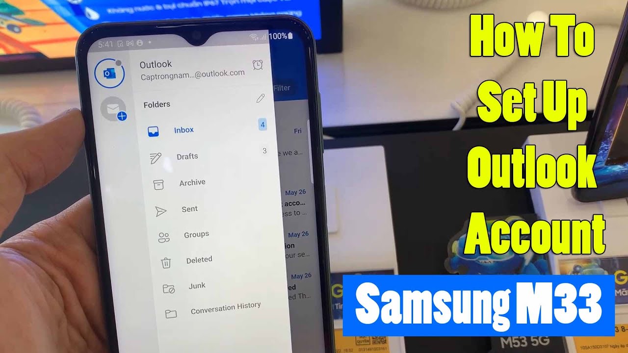 Samsung Galaxy M33 How To Add Outlook Email Account YouTube
