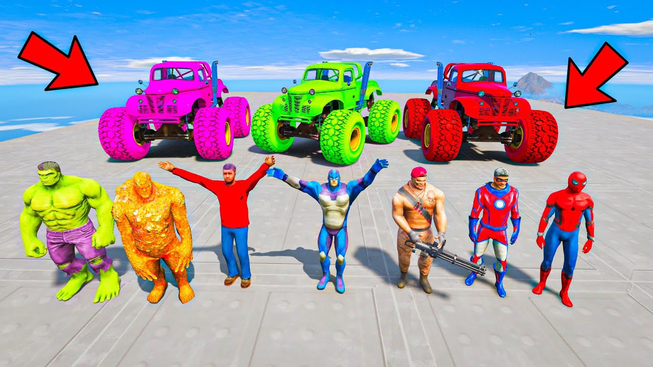 Super Mega Ramp Race Challenge Who Will Win?? Rope Hero Gta 5
