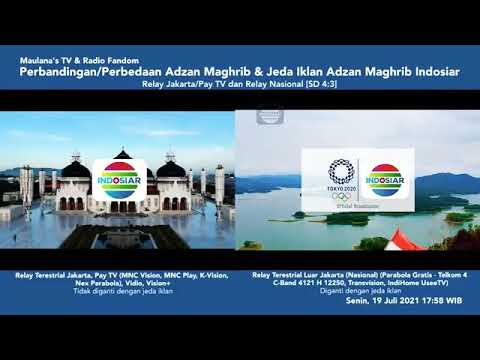 Perbandingan/Perbedaan Adzan Maghrib & Jeda Iklan Adzan Maghrib di Indosiar (19 Juli 2021)