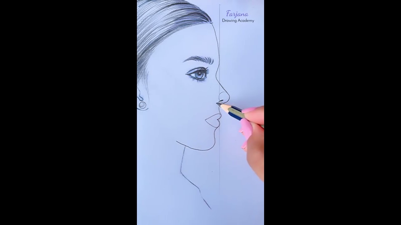 Easy Way To Draw Side Face Of A Girl Satisfying Creative Art