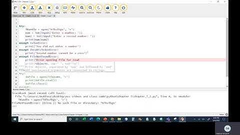 Python   Chapter 7   Class 2   Exceptions