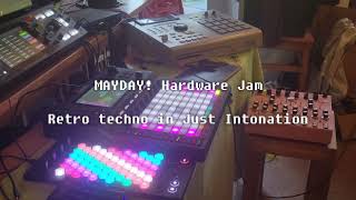 Hardware Jam: "Mayday!" microtonal Techno (12 tone Just Intonation)