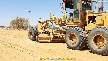 Caterpillar Motor Grader Amazing Working On New Road Planet - Saudi Arabia