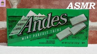 ASMR Eating: Mint Parfait Thins [Andes] American Chocolate Snack (No Talking) Eating Sounds