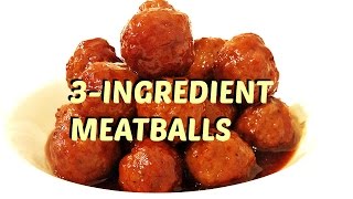 EASIEST MEATBALLS RECIPE - 3 Ingredient Meatballs Crockpot recipe