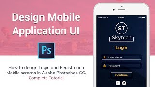 Mobile app ui design tutorial in photoshop cc, login and registration
page step by step. how to a mockup photoshop. this t...