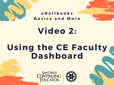 Video 2 eRollbooks: Using CE Dashboard