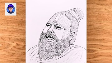 Premanand Ji Maharaj Drawing Easy (Outline Drawing) | Premanand Ji Maharaj Drawing