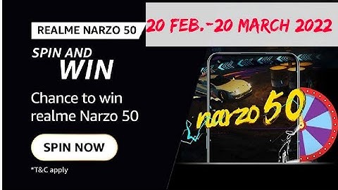 Amazon Realme Narzo 50 Spin And Win Answers Today | Amazon Quiz Answers Today | 20 February 2022