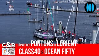 Transat Jacques Vabre 2023 - départ des class40 et Ocean Fifty des pontons de Lorient La Base by ActuNautique - Yachting Art 9,101 views 3 weeks ago 6 minutes, 8 seconds