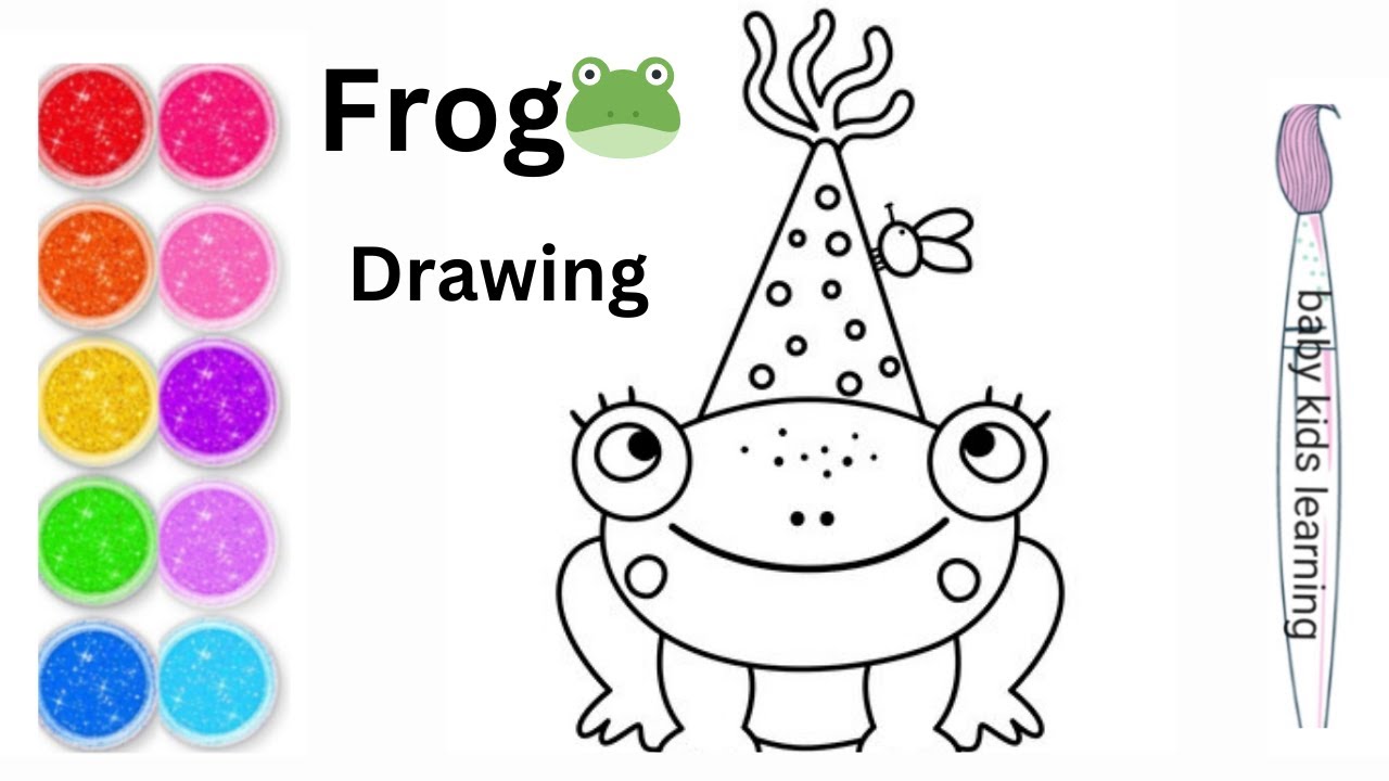 how to draw frog 🐸 drawing for kids and toddlers/ frog drawing step by step 