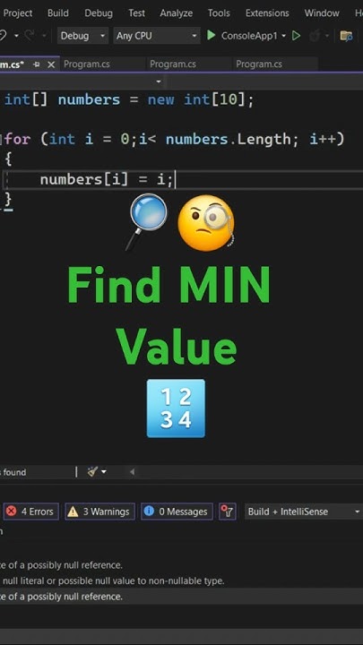 🔍 C# Algorithm: Find the Minimum Number in an Array in Seconds ⏱️ - YouTube
