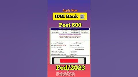 Assistant Manager(AM) 2023-24 | IDBI Bank | NotificationAlert #shorts #viral #news#trending🔥🔥🔥
