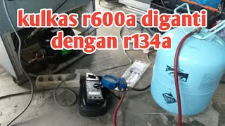 Refrigerator freon r600a replaced with r134a