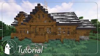 Modern Log Cabin & Full Interior | Minecraft Tutorial (Survival)