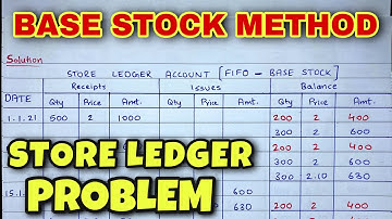 Base Stock Method - Store Ledger Account- Problem - BCOM / BBA - By Saheb Academy