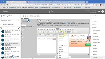 RenWeb Web/Online Tests