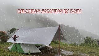 RELAXING Solo Camping Heavy Rain - ASMR  Rain SOUNDS