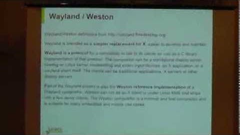 LCA14: LCA14-504: Implementing a Wayland/Weston ARM based SoC