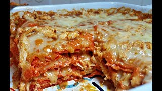 LAYERED CHICKEN ENCHILADAS Recipe | Easy Enchilada Sauce Recipe