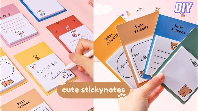 How to make Sticky Notes/How to make Post it notes /Sticky notes without  Glue/ DIY Stationary item 