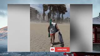 Reventón o micro reventón cálido en la playa de la misericordia en Málaga 21/07/2023