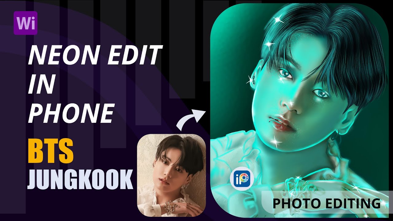 JK NEON EDIT /BTS Jungkook Photo Edit / IbisPaintX Tutorial / Neon Edit ...