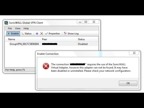 SonicWALL Adapter cannot be found | Error Solved | SonicWALL Global VPN Client | Windows 10