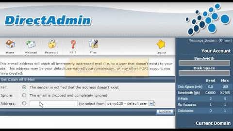 How to create a catchall email address in DirectAdmin