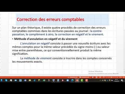CORRECTION DES ERREURS COMPTABLES, THYPOLOGIE ET CAUSES. - YouTube