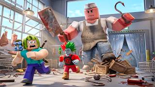 Dev Kasaba Yakalandik Zombik Ve Steve - Roblox Escape The Butcher Shop