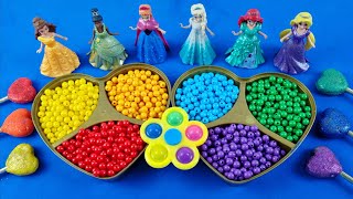 Satisfying Video | DIY How to make Rainbow Slime Candy Frozen Elsa Disney Princess Cutting ASMR