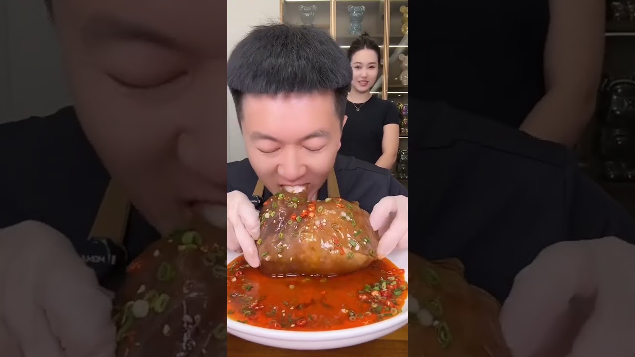 Susu Yummy Spicy Food Mukbang 😋Eating Fried Pork With Sausage And Green Vegetables#asmr #foodie