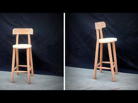 صنعت كرسي بار من الخشب الزان بكل سهوله وبساطه تحفه