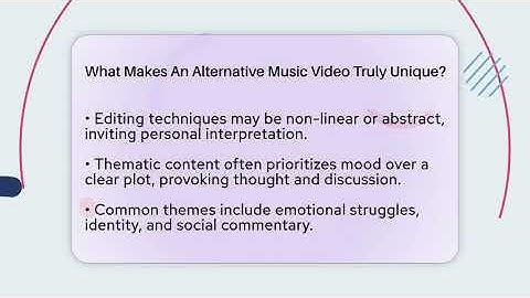 What Makes An Alternative Music Video Truly Unique? - Alt Scene Guru