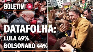 Boletim 247 - Datafolha: Lula 49% x 44% Bolsonaro