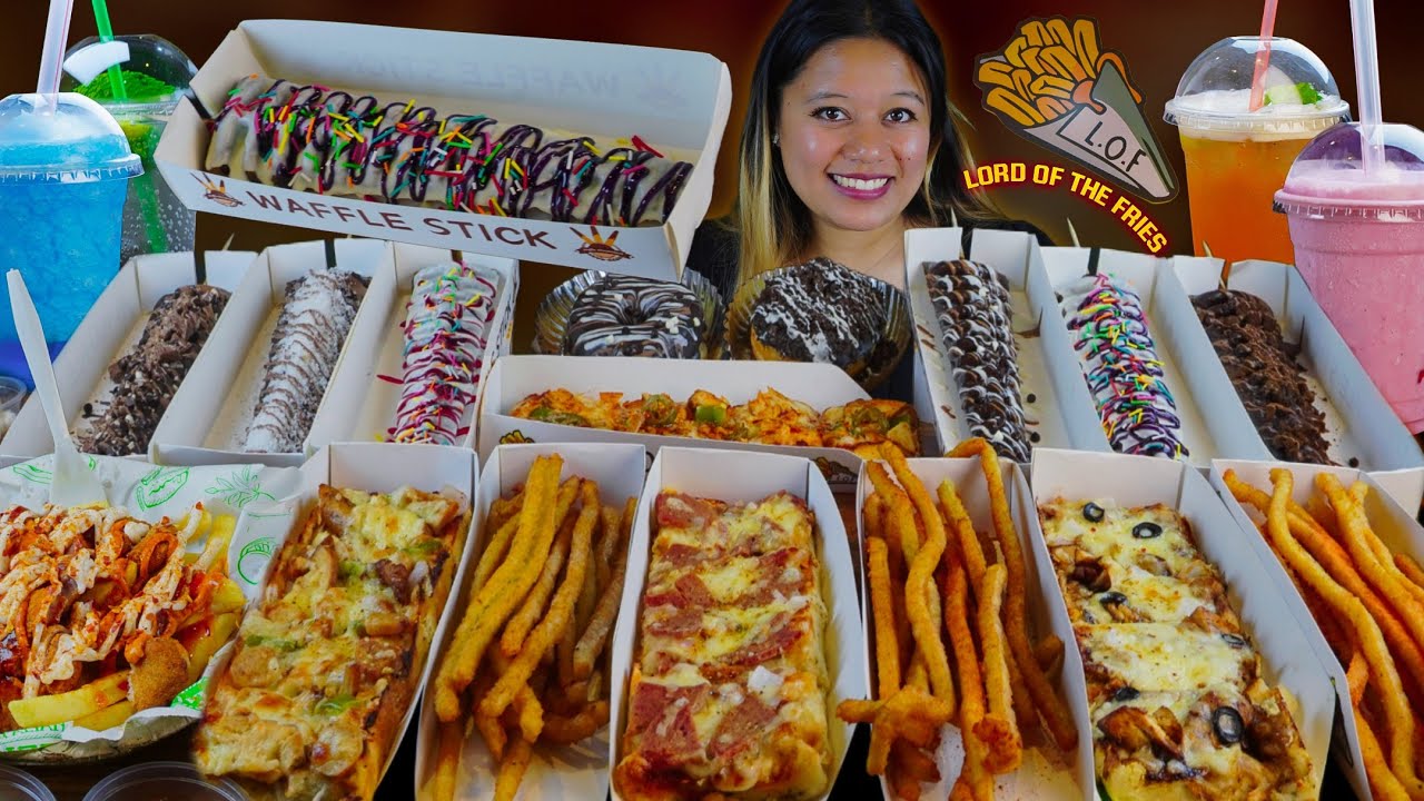 МУКБАНГ В L.O.F ОТ WAFFLE WONDERLAND ✨ ВАФЛИ НА ПАЛОЧКЕ, КАРТОФЕЛЬ ФРИ, ПИ-ГОУ, ГУСТЫЕ КОКТЕЙЛИ И...