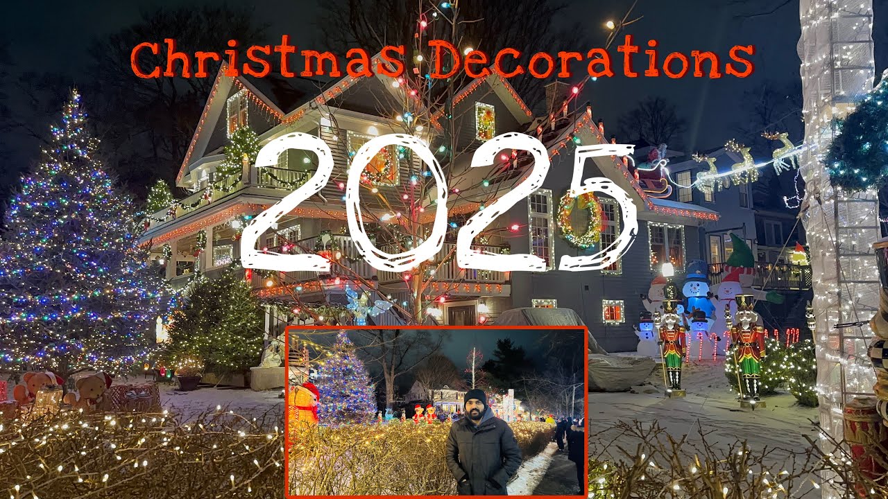 Christmas Decorations Houses 🇨🇦 Dekho iss tarike se canada me houses decor krte hai 